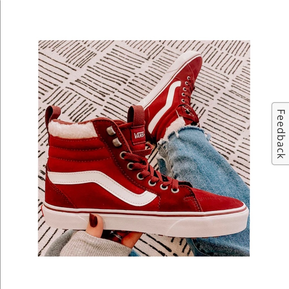 Old Skool Vans sneakers, maroon red, size 8.5 womens